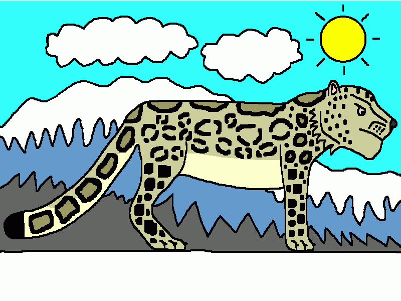 el leopardo de las nieves para colorear