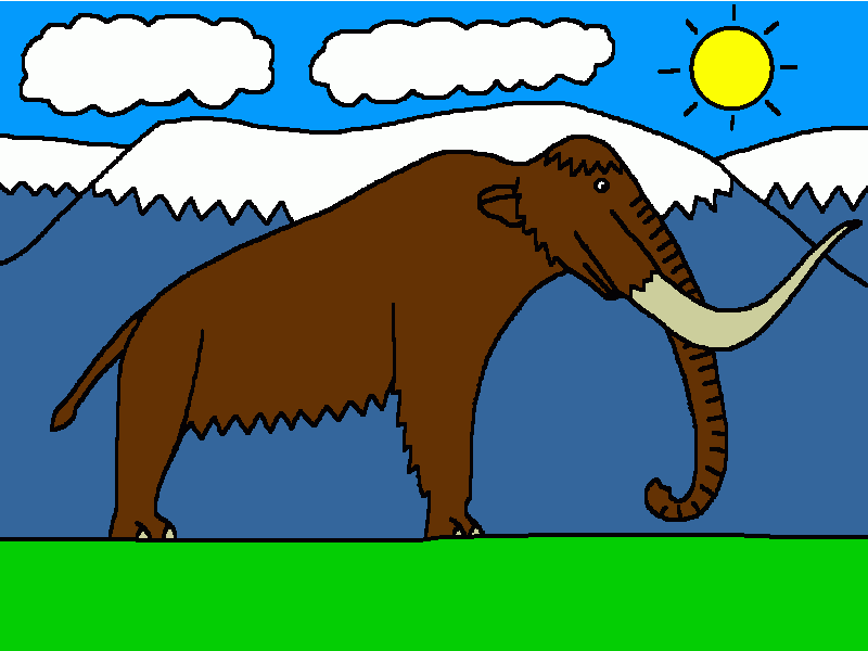 el mamut lanudo para colorear