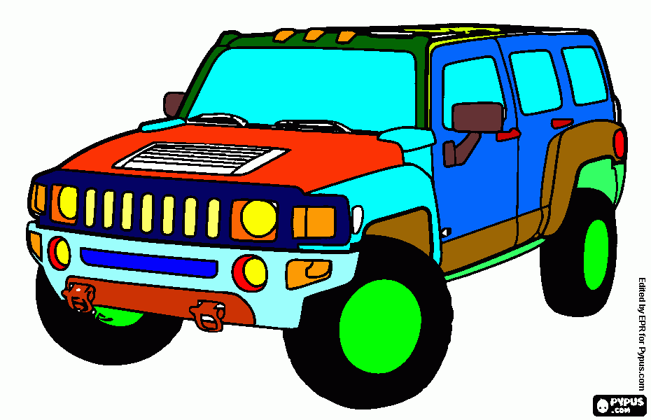 EL MAS INCLEIBLE CARRO DEL MUNDO ENTERO para colorear