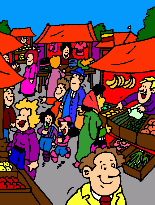 el mercado para colorear