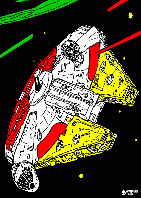 el migty falcon de angry birds star wars para colorear