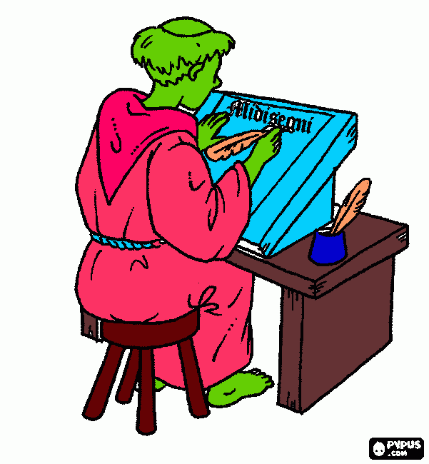 El monje verde para colorear