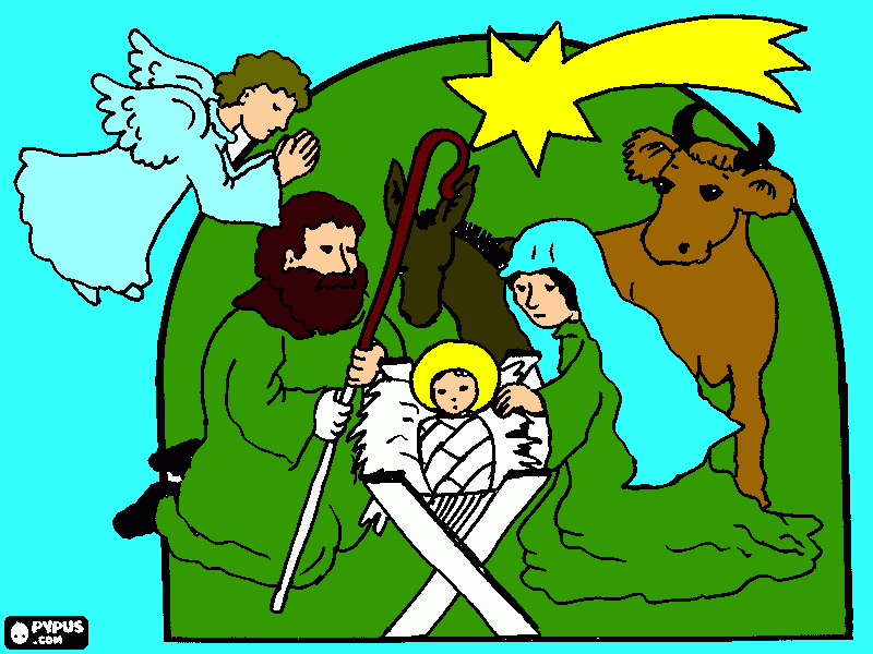 el nacimiento de el mesias para colorear