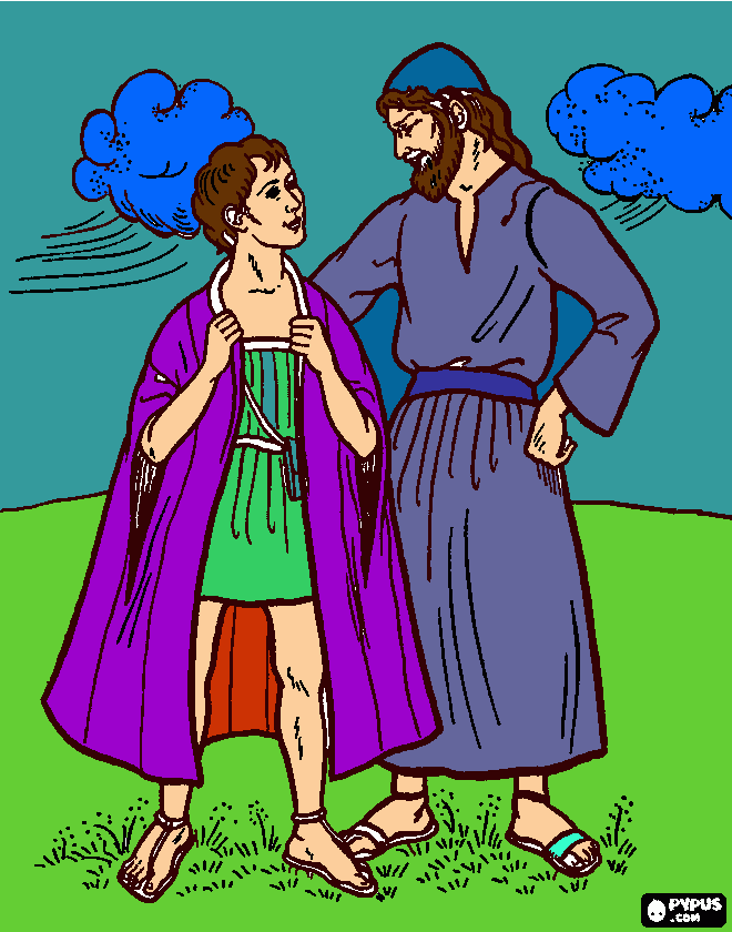 el patriarca jose con su hijo jacob para colorear