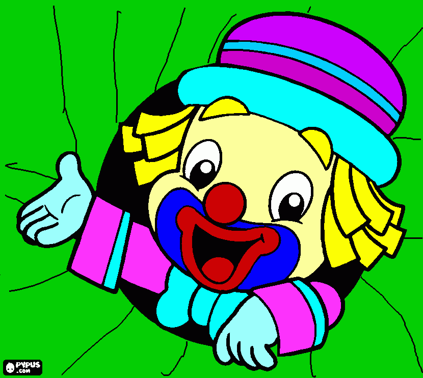el payaso pintado de maravilla para colorear