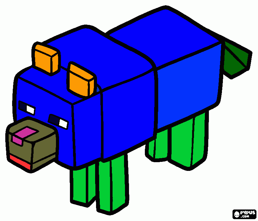 el perro de minecraft para colorear