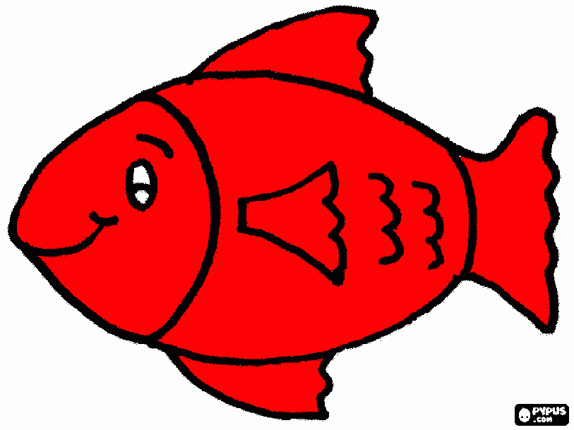 el pez es rojo para colorear