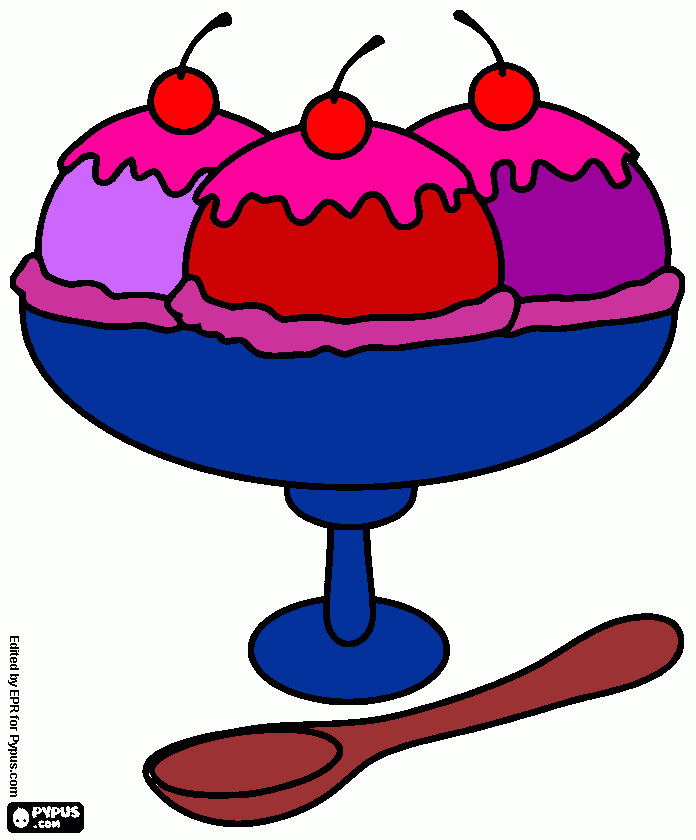 el rico helado para colorear