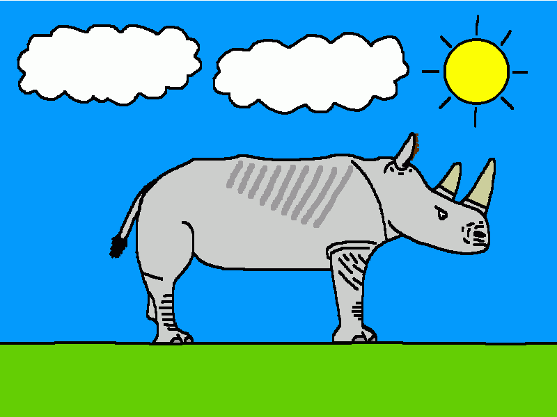 el rinoceronte blanco para colorear