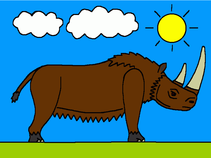 el rinoceronte lanudo para colorear