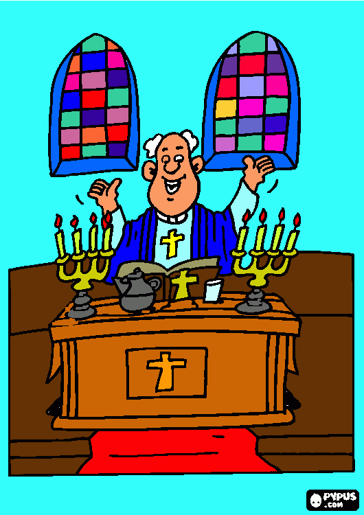 EL SACERDOTE DURANTE LA MISA para colorear