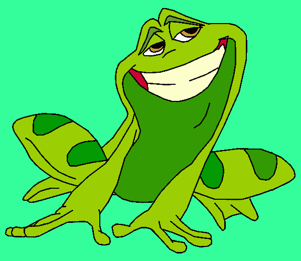 El sapito de la princesa y el sapo. para colorear