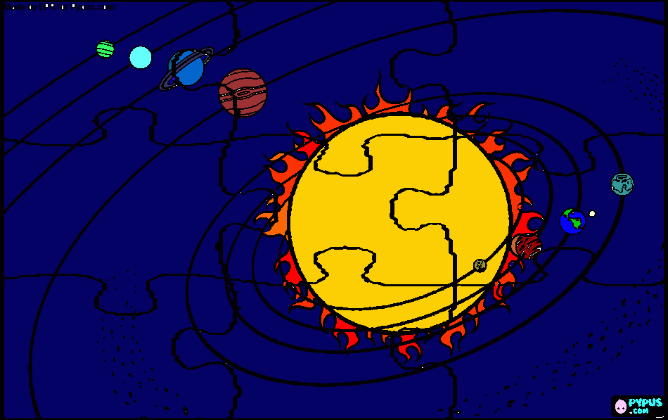 el sistema solar por Rodrigo Castro Carrillo para colorear