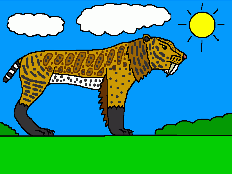 el tigre dientes de sable para colorear