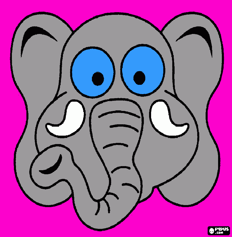 elefante a color para colorear