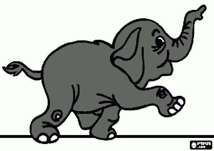 elefante corriendo para colorear