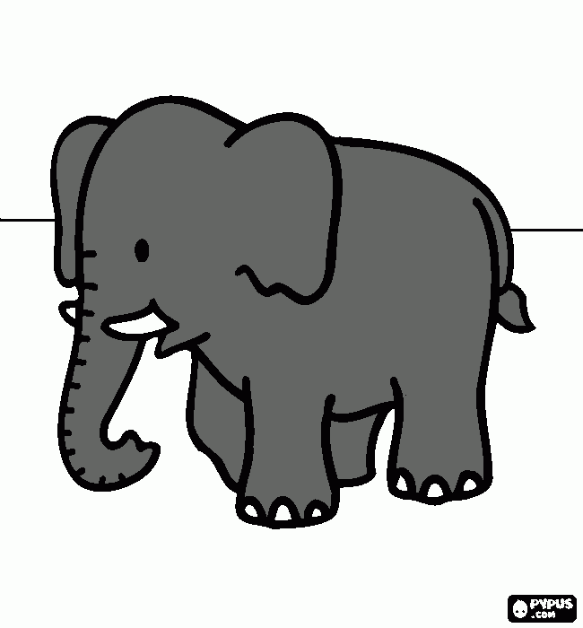 elefante gris para colorear