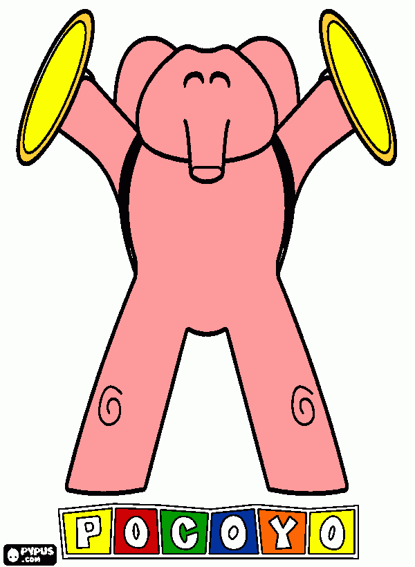 elefante pocoyo para colorear