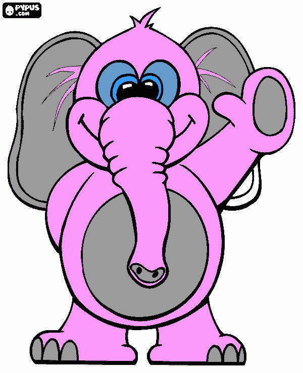 Elefante saludando para colorear