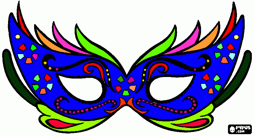 elegante antifaz de carnaval para colorear