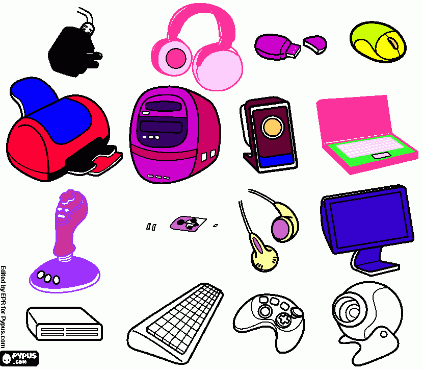 elementos de la compu - Colegio Milton 1EP para colorear