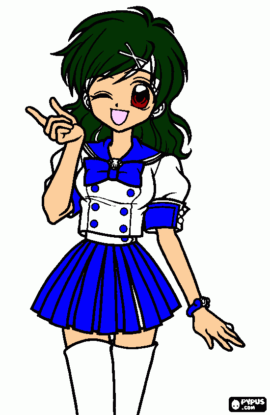 eliza princesa de la perla esmeralda en su forma humana para colorear