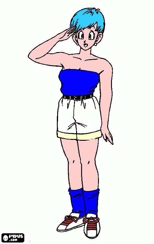 ella es bulma de dragon ball z para colorear