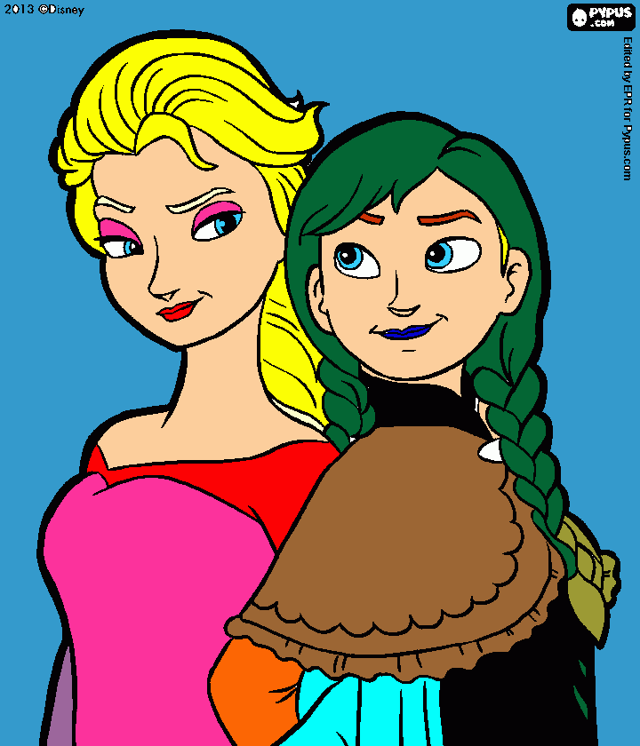 elsa ana y para colorear