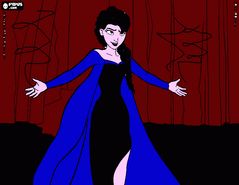 elsa emo para colorear