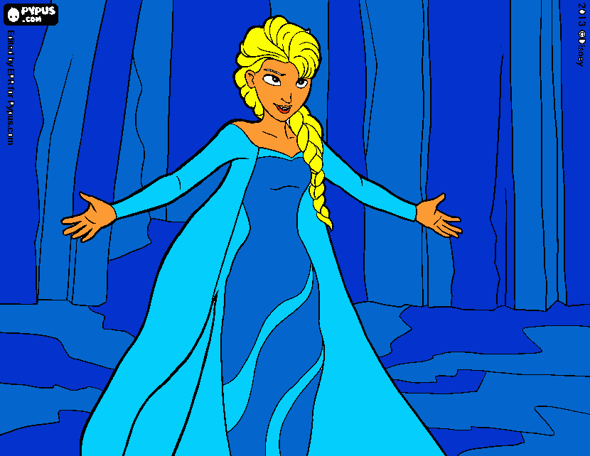 elsa frozen para colorear