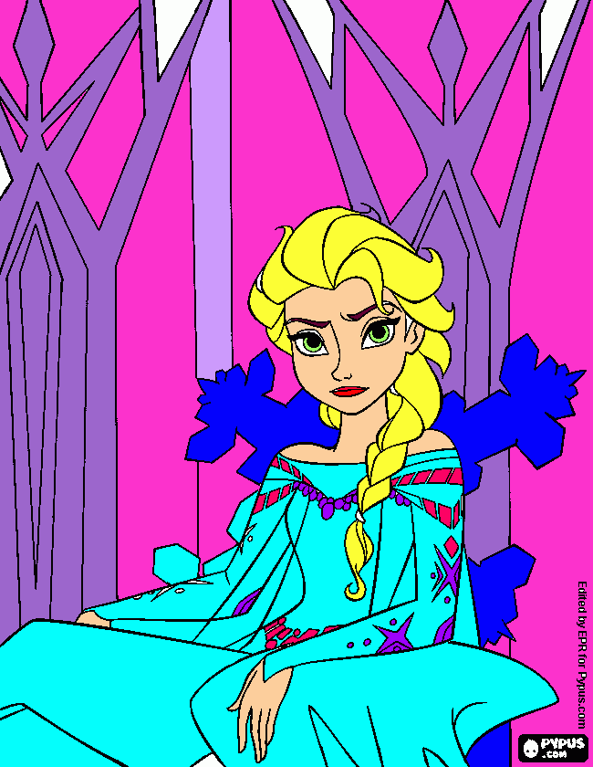 elsa hermosa para colorear