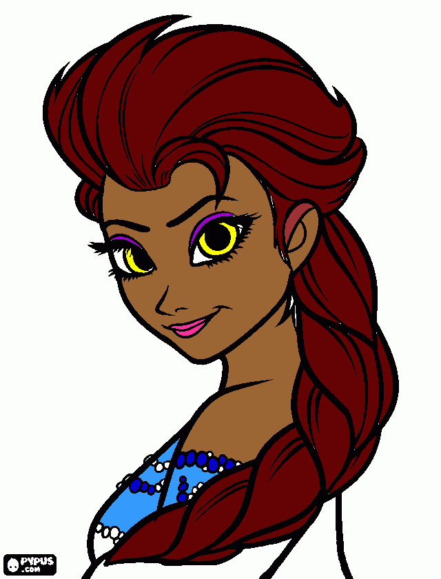 elsa morena para colorear