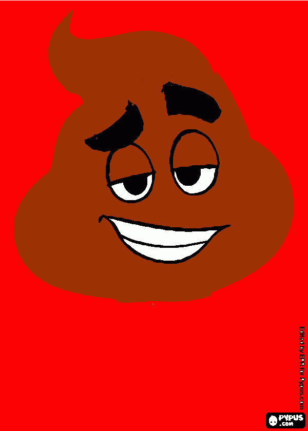 emoji popo para colorear