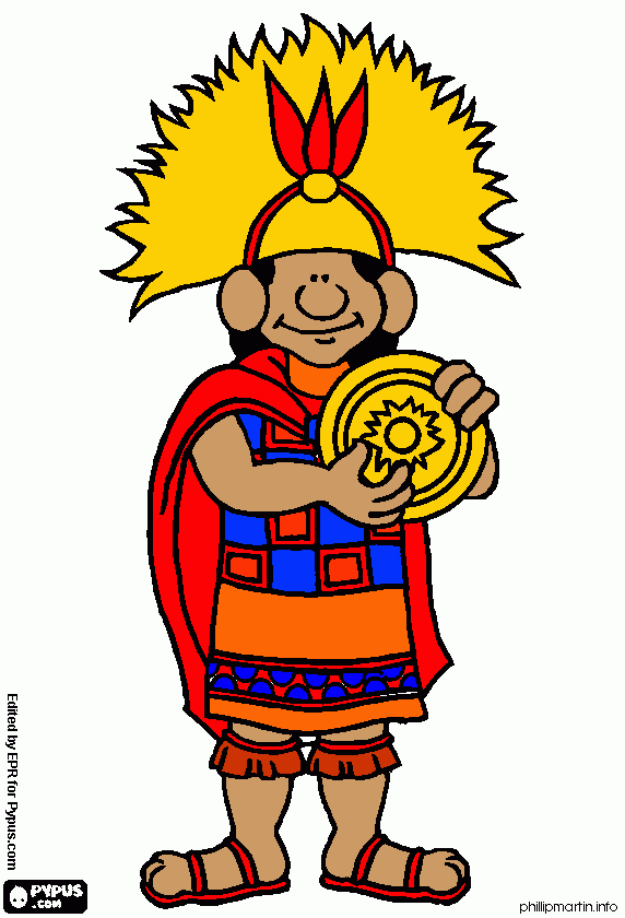 Emperador inca para colorear