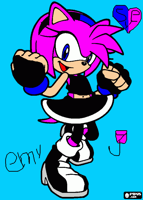 emy preparada para su sita con sonic  para colorear
