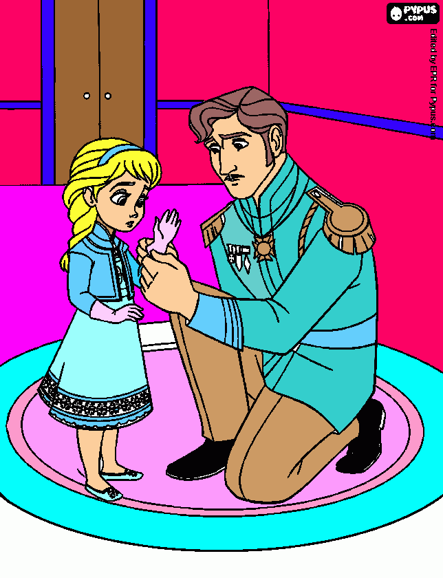 es de frozen,de elsa de niña para colorear