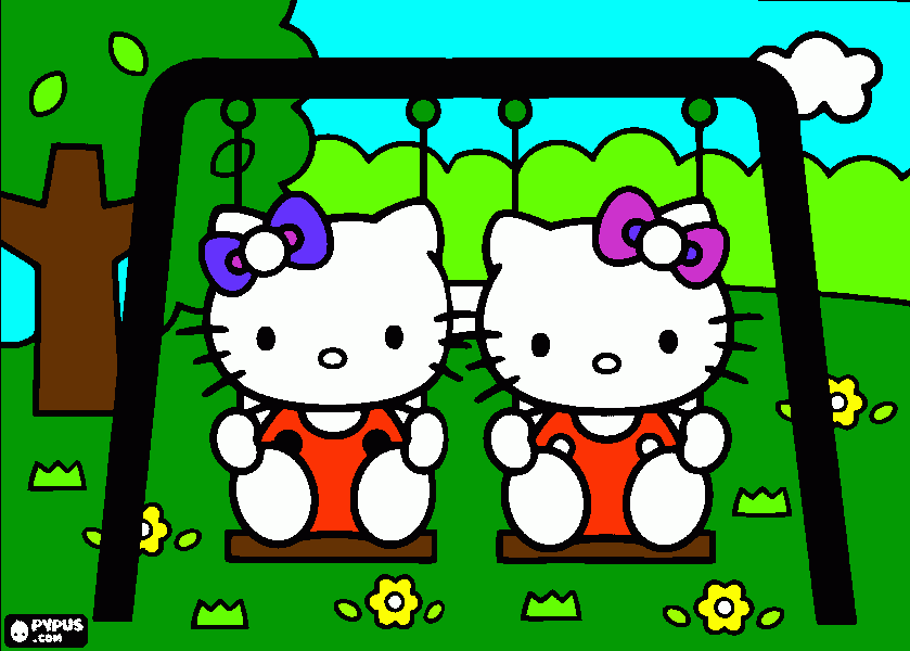 es de hollo kitty  para colorear