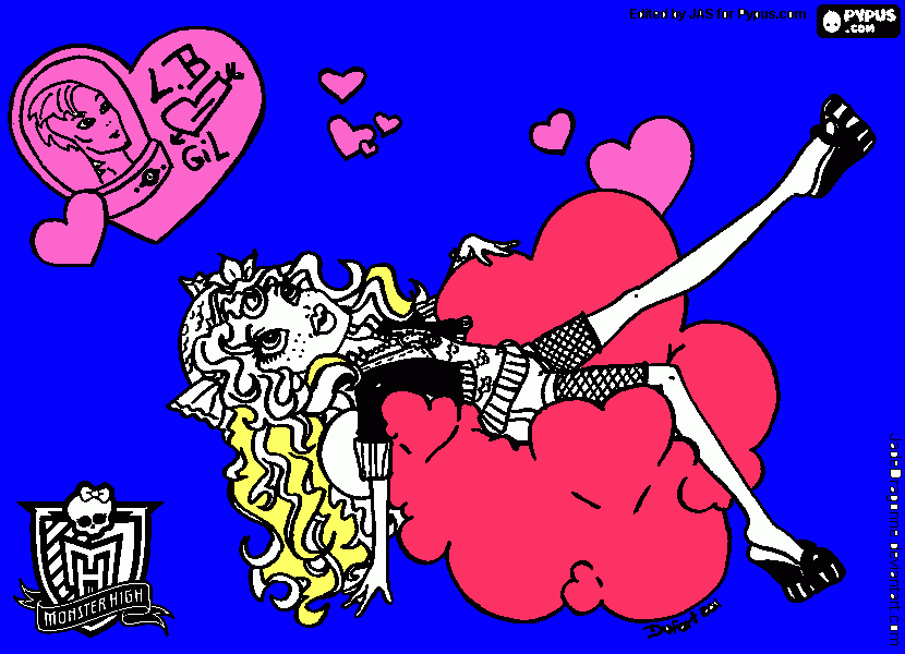 es diu laguna blu i esta enamurada de un noi   i esta a sobra de un nubul i es de el canal boing i els dibuigus de las monster high para colorear