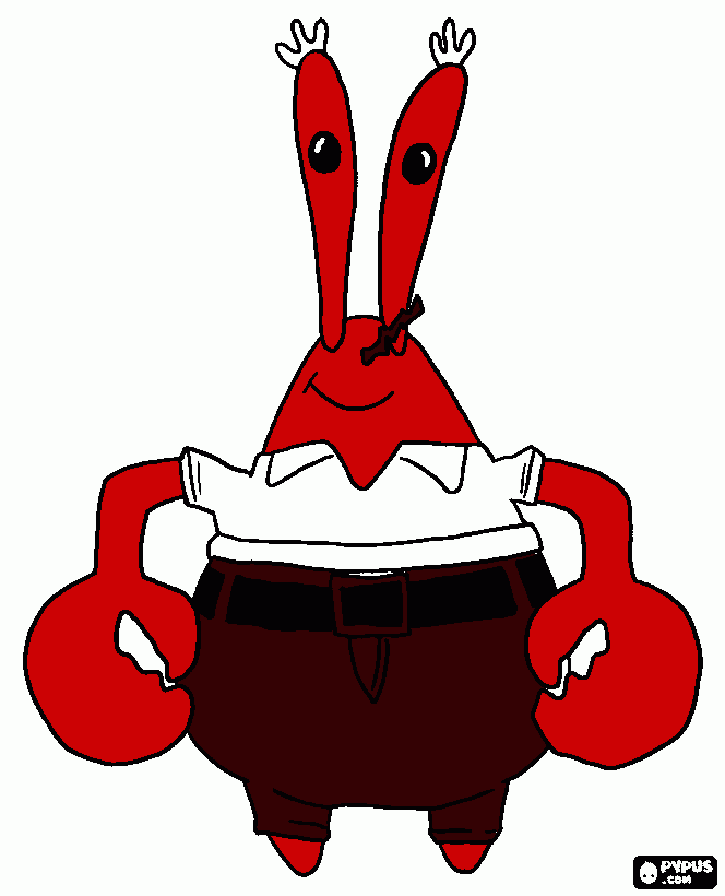 es Don Cangrejo de Bob Esponja para colorear