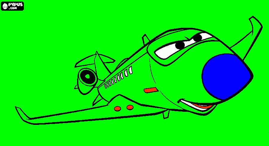 es el avion de cars 2 para colorear