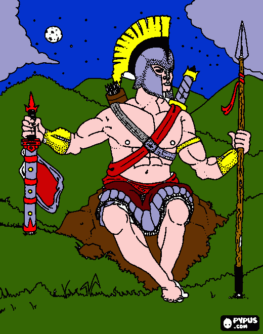 es el rei de la guerra ares para colorear