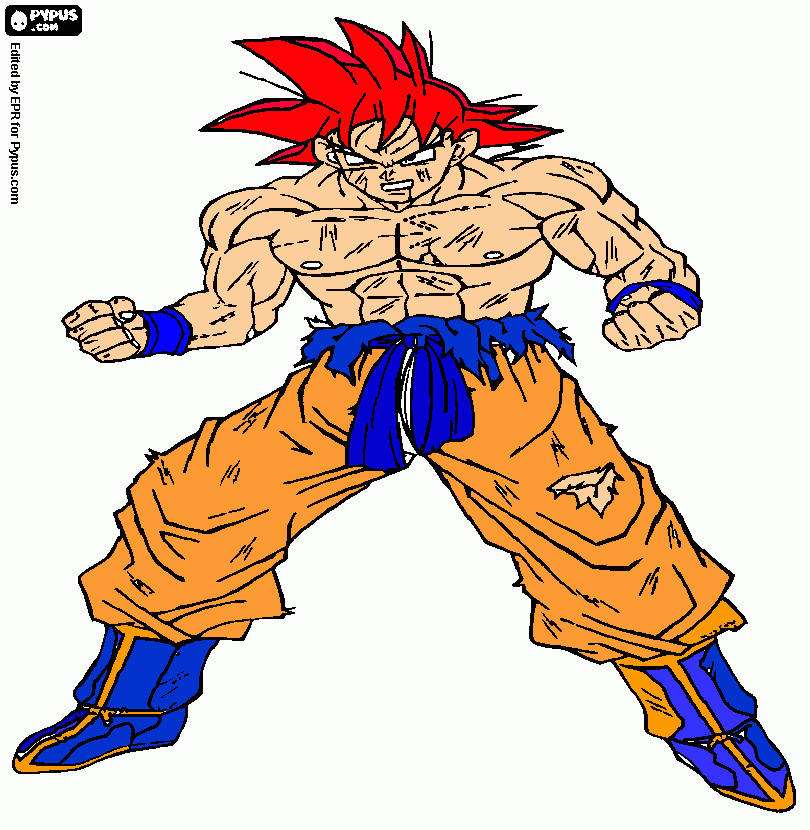 es goku ssj dios para colorear