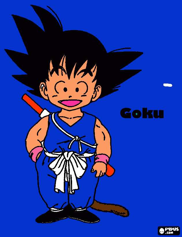 es goku un niño valiente para colorear