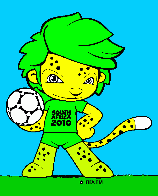 es la mascota del mundial zakumi para colorear