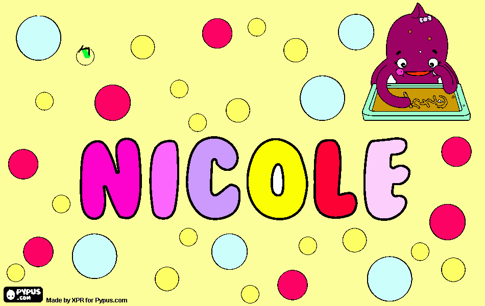 es mi dibujo por que dice nicole para colorear