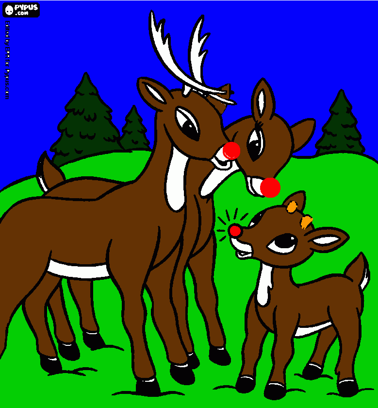 es rodolfo con sus padres hojala te guste para colorear