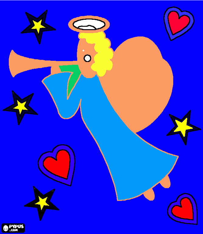 es un angel q nos protege y q simpre va estar con todos y dios lo bendiga a todos lo q crearon este programa gracias  para colorear