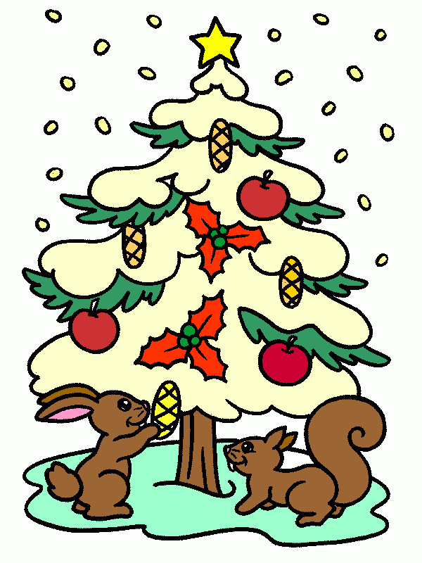 ES UN ARBOL DE NAVIDA NEVADO para colorear
