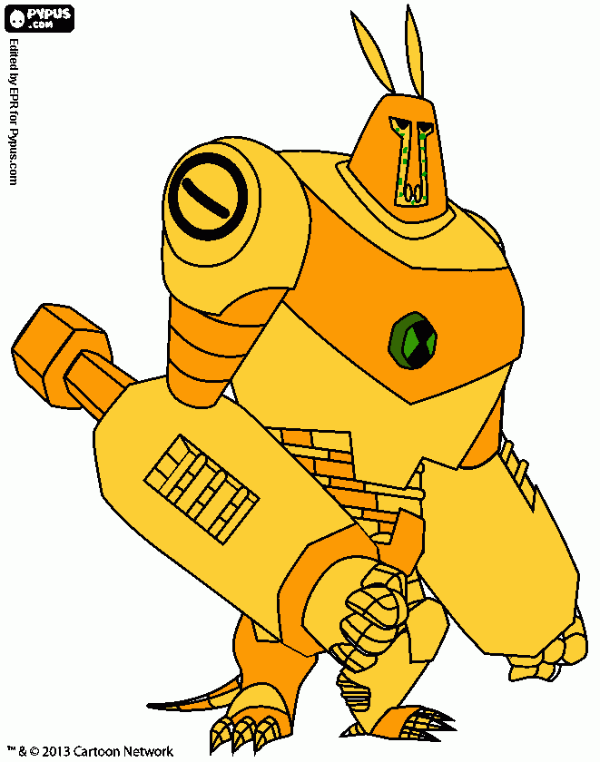 es un armadillo pintado de amarillo para colorear
