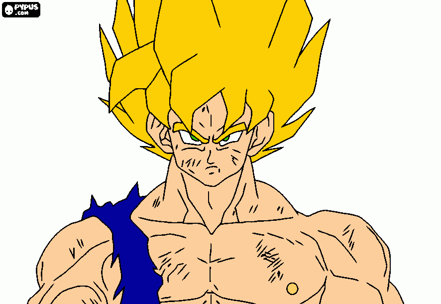 es un buen peleador esta en super sayayin  para colorear